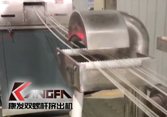 65高扭+PLC，尼龍加纖雙螺桿造粒機(jī)試機(jī)